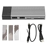 Rankomu M KeySSD Enclosure NVMe SSD Enclosure 4 in 1, USB 3.0 M.2 NVMe NGFF, Maximum 10Gbps, Auto Sleep Feature, Compatible with Phone, Tablet, Desktop, Grey