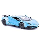 TGRCM-CZ Maßstab 1:36 Aventador LP700-4 Casting Car Modell, Zinklegierung Spielzeugauto für Kinder, Pull Back Vehicles Spielzeugauto für Kleinkinder Kinder Jungen Mädchen Geschenk (Blau)