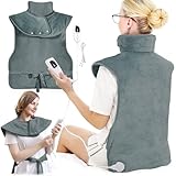 HYOJCWU Heizkissen für Rücken Schulter Nacken 60x100cm Wärmekissen mit Abschaltautomatik,Schnelle Erwärmung,Rückenwärmer Heizdecke 6 Heizstufen,4 Zeitschaltuhren, Flanellmaterial,Waschbar