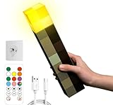 HLMNAKE 28cm LED Fackel Wall Lampe V2 mit Fernbedienung, 8 Farben & Flammeneffekt- Sound Licht Simulation, Einstellbare Helligkeit, zeitgesteuert