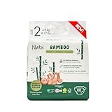 Naty Bamboo Baby Windeln aus Bambus-Viskose – Seidenweich, pflanzenbasierte Windeln, Dermatologisch getestet für empfindliche Haut & super saugstark (Größe 2, 88 Stück)