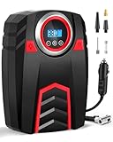 CIBITA Kompressor 12V Auto Digital - 160PSI/30L Luftpumpe mit Auto-Stopp & LCD Display (4 Adapter, 50cm Schlauch, LED) für Autoreifen/Motorrad/Camping/Wohnmobil Zubehör