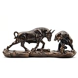 Irayin Wall Street Bull & Bear Schlacht Harz Statue, Bulle & Bear Deko, Abstrakte Figur-Bull Bear Fight Finanzmakler Geschenk, Dekoration für Wohnzimmer, Schlafzimmer, Weinschrank, Büro(Schwarz)