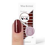 Original Miss Sophie Nagelfolien Burgundy I 24 ultra-dünne Nagellack-Streifen einfarbig I Für Finger- & Fußnägel I Hält auf Natur- sowie lackierten, Acryl-, Gel- & Shellac-Nägeln