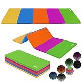 ALPIDEX Turnmatte klappbare Weichbodenmatte 185 x 78 x 3,2 cm Gymnastikmatte Sportmatte für zuhause Kinder Erwachsene, Farbe:bunt