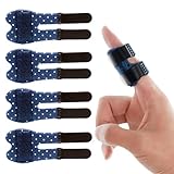 Hasny Fingerschiene – 4 Stück Atmungsaktive Daumenschiene für Schnappfinger Arthritis Gebrochene Finger Verstellbare Fingerbandage mit Metallschiene für Zeigefinger Mittelfinger Ring-& Kleiner Finger