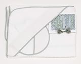 Ti TIN |2er Pack- Baby-Badehandtuch mit Kapuze + Lätzchen zum Besticken, 100x100 cm | 100% Baumwolle, sehr weicher Frottee-Stoff, DIY, Farbe weiß