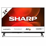 SHARP 24FH2EA - 24 Zoll Fernseher (60 cm) HD Ready Android TV - Multimedia Streaming LED Smart TV ohne Rahmen (HDMI, Receiver, Chromecast, Bluetooth) - Netflix, Prime, YouTube, Disney+, Apple TV
