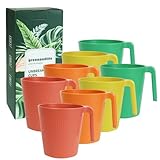 greenandlife Trinkbecher 8 er 500 ml, Wiederverwendbare Kaffeetassen aus Plastik, Tasse für Camping, Party, Picknick, Trinkbecher für Kinder und Erwachsene, Spülmaschinen & Mikrowellengeeignet