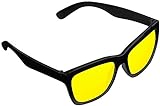 PEARL Nachtbrille: Kontrastverstärkende Nachtsicht-Brille Night Vision im Retro-Look (Nachtsichtbrillen, Nachtsichtbrille Auto, Schutzbrille)