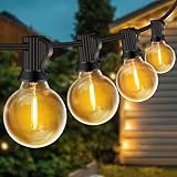 LED Lichterkette Außen, 10M Lichterkette außen Strom mit G40 20+2 Glühbirnen Plastik, IP44 Wasserdicht Lichterketten Außenbereich für Garten, Hochzeit, Party Warmweiß