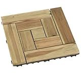 Holzfliesen Balkon 30x30 Klicksystem, Balkon Bodenbelag Wetterfest Holz, Balkon Bodenbelag Wetterfest WPC Holzoptik Balkonfliesen Terrassenfliesen C 11pcs
