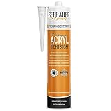 SEEBAUER diy® Premium Acryl-Dichtstoff 300 ml Weiß (1 Stück), Elastische Dichtmasse für Innen und Außen, Überstreichbar und Wasserfest, Fugendichtstoff
