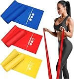 Fitnessband 3er-Set 2m lang Fitnessbänder Widerstandsbänder in 3 Stärke, Gymnastikband Resistance Band Trainingsband für Crossfit, Muskelaufbau, Yoga, Pilates für Männer und Frauen