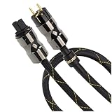 JJmooer 10awg Geschirmt HiFi-netzkabel, Mit Ferrit Ring, High-End Audiophile Sauerstoff Freies Kupfer Audio Stromkabel(3m)