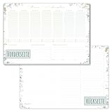 paper&you® Wochenplaner Block A4 ohne festes Datum 'Blattgold' 50 Blatt - Terminplaner mit To-Do-Liste, Einkaufsliste, großem Notizfeld & mehr - nachhaltig & klimafreundlich