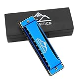 EastRock Harmonika C-Dur Harmonika mit Box 10-Loch Harmonika für Schüler, Fortgeschrittene und Anfänger (10-Loch,Blau)