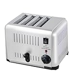 Kommerzieller Toaster aus Edelstahl für 4/6 Scheiben mit extra breiten Brotschlitzen – 5 Bräunungsstufen, ideal für den Einsatz zu Hause, im Geschäft, im Hotel und bei Partys,4Slices