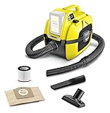 Kärcher 18 V Akku-Nass-/Trockensauger WD 1 Compact, Patronenfilter, Saugschlauch: 1,20 m, Behältergröße: 7 l, Leistung: 230 W, verwendbar 18-V-Akku, ohne Akku