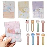 4 Stück Mini Notizbuch A7 Mit 8 Papier-Lesezeichen, Notizbuch Klein Geeignet Zum Mitnehmen, Notitzbuch Geeignet für Schule, Haus, Büro, Arbeit, Kirche(Candy Dosen Serie)