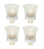 Spetebo Glas Teelichthalter für Kerzenständer - 4er Set - Partylicht Teelicht Halterung Glasaufsatz Kerzen Kerzenleuchter Teelichtaufsatz
