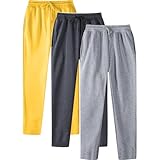 Caxndycing Jogginghose Herren Baumwolle Warme Gefütterte Thermo Fleece Hosen Winter Outdoor Sporthose Freizeithose mit Taschen Fleecehose für Winter Thermo Sweatpant mit Kordelzug