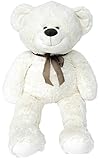 Wagner 9021 - XXL Plüschbär Teddy Bär - 100 cm groß - weiß - Teddybär Kuscheltier Kuschelbär