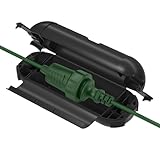 BN-LINK Outdoor IP44 wasserdichter Safe Box, Garten Kabelbox wasserdicht für LED-Kette, 20x8x7,6cm, Schutzbox für Verlängerungskabel, Elektrowerkzeug, Rasenmäher (1PK Schwarz)