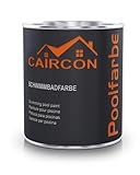 CAIRCON Poolfarbe für Betonbecken Fliesen Schwimmbadfarbe Betonfarbe Lichtgrau - 750ml