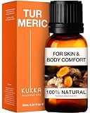 Kukka Kurkumaöl für Haut – 100% reines & natürliches ätherisches Kurkumaöl für Diffusor – Kurkumaöl für Gesicht, Haare, Aromatherapie, Badebomben, Seifen & Kerzen – Kurkumaöl gegen Schmerzen (10 ml)