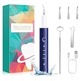 Zahnsteinentferner Zahnreinigung mit 4 Modi und 4 Düsen Tragbares Mundspülgerät zum Entfernen von Speiseresten und Reinigen der Zähne USB-C Aufladbar