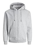 JACK & JONES Male Kapuzenpullover mit Reißverschluss Einfarbig Kapuzenpullover mit Reißverschluss