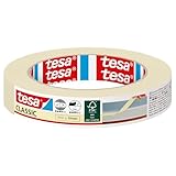 tesa Malerband CLASSIC - Abdeckband zum Abkleben bei Malerarbeiten - lösungsmittelfrei, rückstandslos entfernbar - 50 m x 19 mm