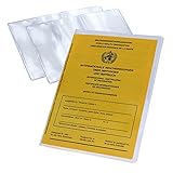 2x Reisepasshülle Schutzhülle Alter Reisepass bis 2017 Impfpass Hülle Etui 200mm x 137mm faltbar für neuen Impfpass Schutzhülle Impfausweis ab 2015 Ausweishülle Impfbuch (2 Stück Transparent)