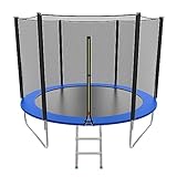 Trintion Sicherheitsnetz Ersatznetz Trampolinnetz für Trampolin Ø 305 cm Gartentrampolin Ersatznetz für 6 Stangen Netz außenliegend Ersatzteil reißfest UV-beständig Trampolinschutz Schwarz