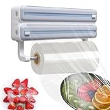 Aluminiumfolienspender, nachfüllbarer Folienspender, Wandhalter für Alufolie in der Küche, Frischhaltefolienspender mit Aufhänger für Papiertücher