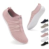 Geweo Barfußschuhe Damen Traillaufschuhe Leicht Training Fitnessschuhe Strand Straßenlaufschuhe Laufschuhe Wander Wald Sports Schuhe Für Frauen Outdoor Indoor Sneakers Rosa 40EU