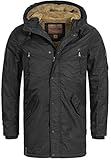 Indicode Herren Bardsley Herrenmantel mit verdeckter Knopfleiste | Wintermantel Parka Black XL