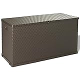 FOZICV Garten-Aufbewahrungsbox Braun 120x56x63 cm PP Balcony Furniture Gartenmobel Outdoor Aufbewahrung Gartenbox Sitzbank Terrassenbox Outdoor Kissenbox Sitzkissen Box Stauraumbox