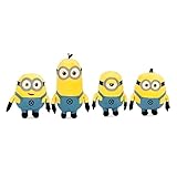 Famosa softies Minions Kuscheltier Set – 4er Pack Plüschfiguren Bob, Otto, Kevin, Stuart und Dave 1 stück (1 stück)