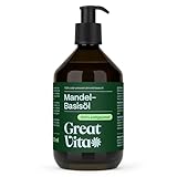 GreatVita Mandel Basisöl, 1er Pack (1 x 500 ml) vegan, gentechnikfrei, ideal zur Haut- und Haarpflege, für Aromatherapie & als Basisöl für Massageöle oder Naturkosmetik