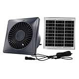Oniissy Solarbetriebener 12-V-Belüftungsventilator mit Solarpanel, Hochgeschwindigkeits-Abluftgebläse für Wand- oder Flügelmontage, energiesparendes Design, reiner Kupfermotor (15,2 cm)