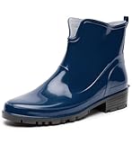 Ladeheid Gummistiefel Damen Kurz Wasserdicht Damenschuhe Elegant und Bequem LA-930 (Dunkelblau, 39 EU)