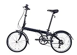 Dahon Route Klappfahrrad Erwachsene 20 Zoll Faltrad mit 7 Gang Schaltung, Leichter Aluminiumrahmen, Faltbares Citybike für Pendler und Reisen Schwarz