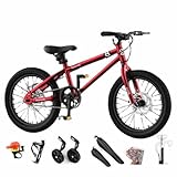 Mountainbike 16/20 Zoll Doppelscheibenbremsen für Jungen und Mädchen Großes und Mittelgroßes Kinderpedalfahrrad Mit Stützrädern für Kinder Von 3-10 Jahren C,16 inches