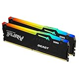 Kingston FURY Beast DDR5 RGB 32GB (2x16GB) 6000MT/s DDR5 CL36 DIMM Desktop Gaming Speicher Kit mit 2- KF560C36BBEAK2-32