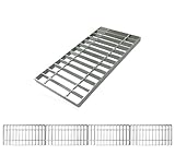 NATOTELA Gitterrost 400x200mm Abflussgitter 4 Packungen Bau-Normrost aus verzinktem Stahl Vollbad-Feuerverzink Einlaufrost für Entwässerungsrinne der Fahrbahnen, Garage, Fabrik, Bauernhof, Parkplatz