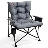 EVER ADVANCED Campingstuhl Faltbar 230KG Belastbar XL Klappstuhl 62cm Sitzbreit mit Seitentasche Getränkehalter Übergroß Faltstuhl Angelstuhl für Camping Outdoor Balkon Garten