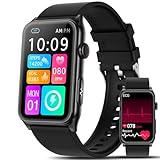 2025 Neu Smartwatch Herren EKG/ΒΙυtｚυcker/BMI/HRV/Harnsäure/ΒΙutdruck,1,57' Gesundheitsuhr mit Telefonfunktion 24H Pulsuhr SpO2 Schlaf/Apnoe-Monitor Fitnessuhr Schrittzähler,Smartband für iOS Android