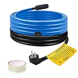 Rohrheizkabel für Rohrfrostschutz, Ci-Fotto Selbstregulierendes Heizkabel mit Integriertem Thermostat zum Schutz von Wasserrohren, Metall-/Kunststoff-Hausrohren, Dachrinnen, Einlaufrohren (4M, 17 W/M)